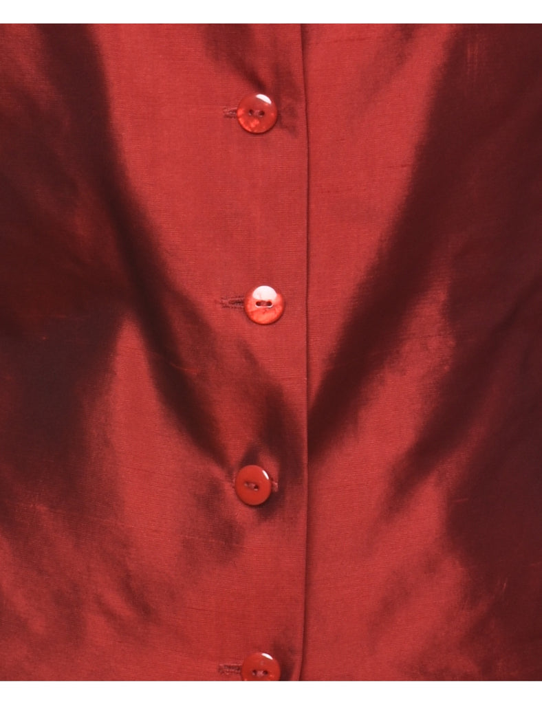 Silk Red Evening Jacket - M