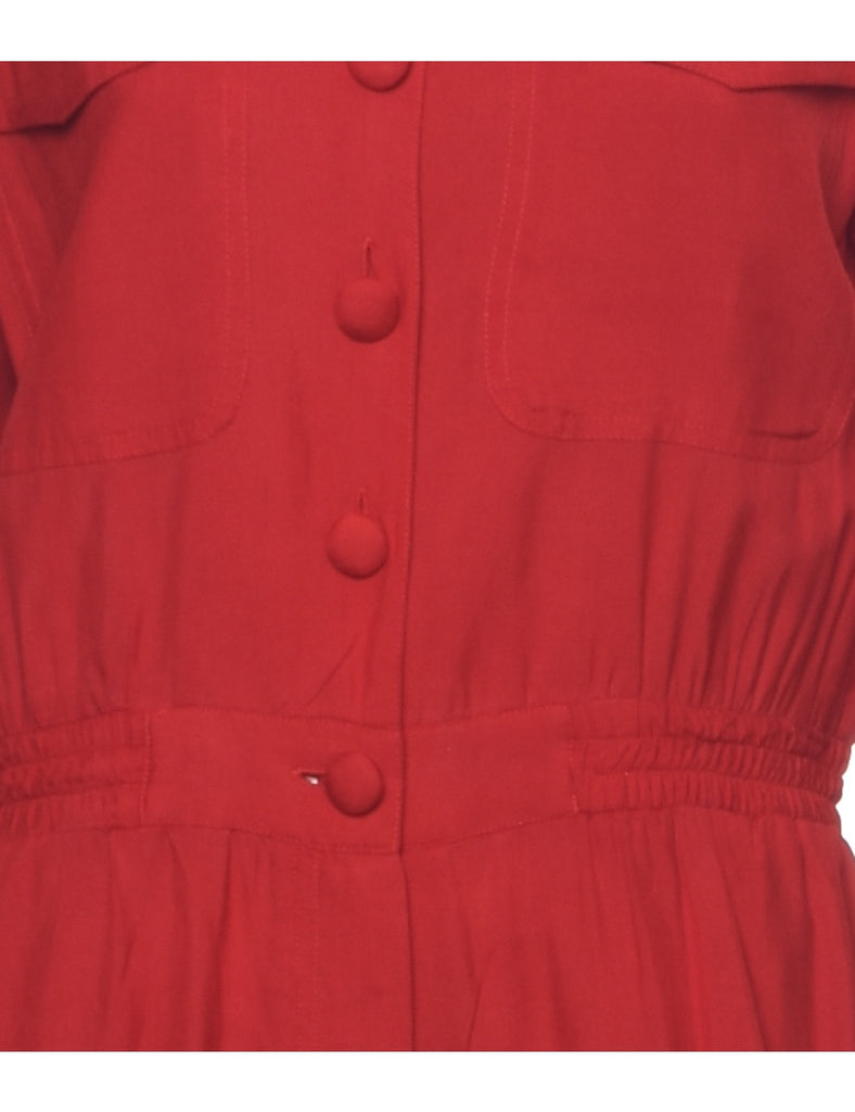 Silk Red Jumpsuit - L