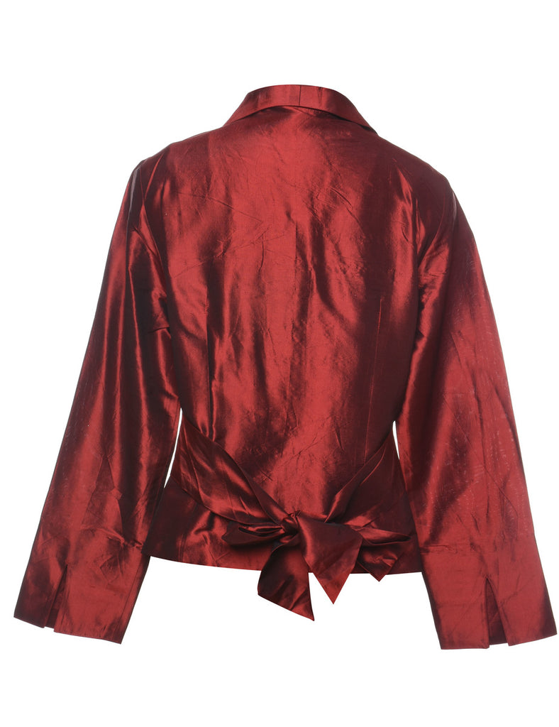 Silk Red Metallic Evening Jacket - L
