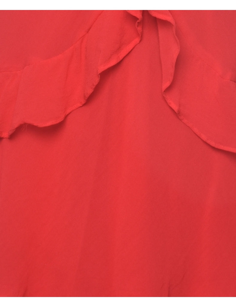 Silk Red Tiered Dress - XS
