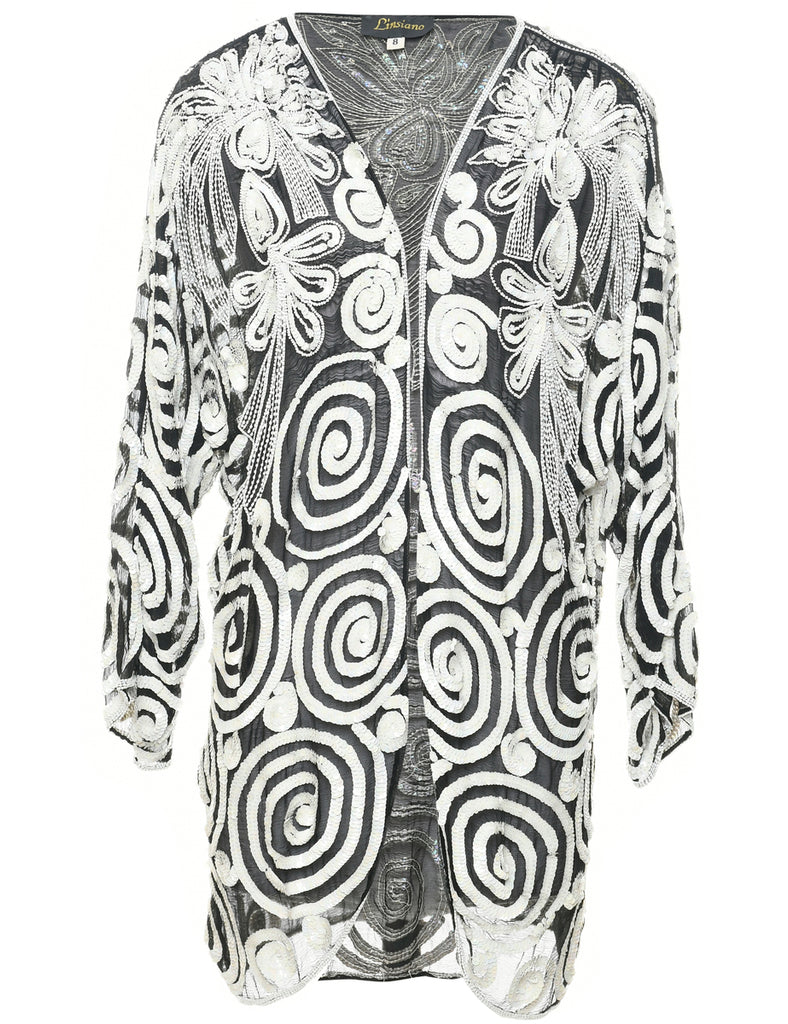 Silk Sequined Evening Jacket - XL