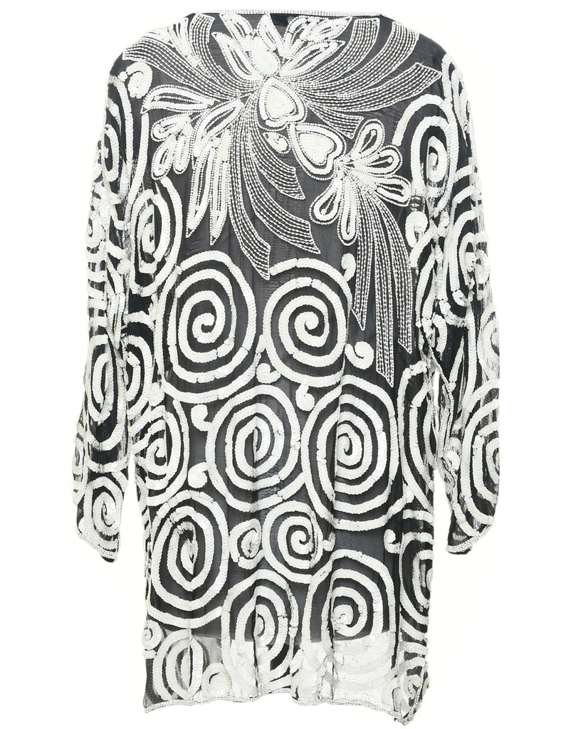 Silk Sequined Evening Jacket - XL