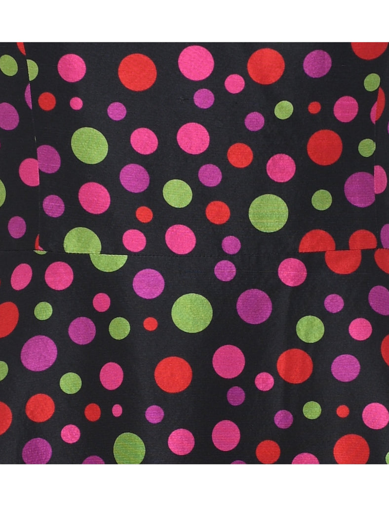 Silk Strapless Polka Dot Dress - L