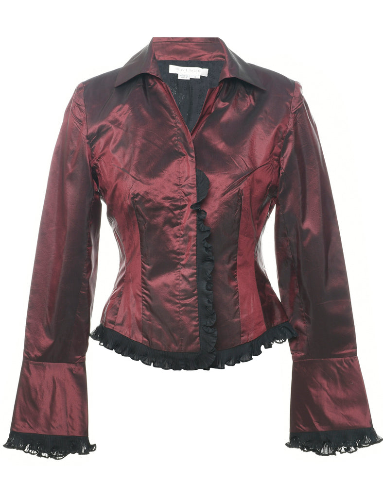 Silk Striped Y2K Evening Jacket - S