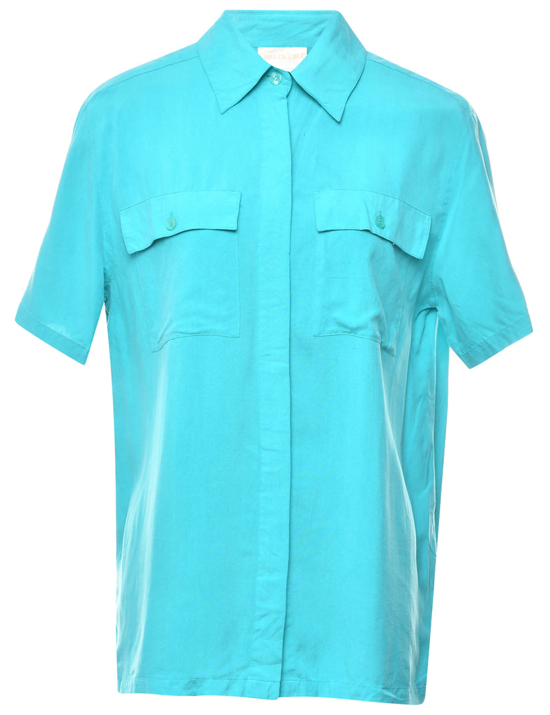 Silk Teal Shirt - M
