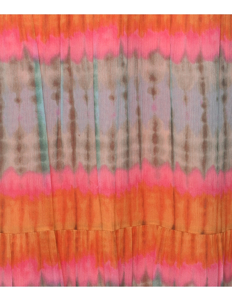 Silk Tie Dyed Maxi Skirt - L