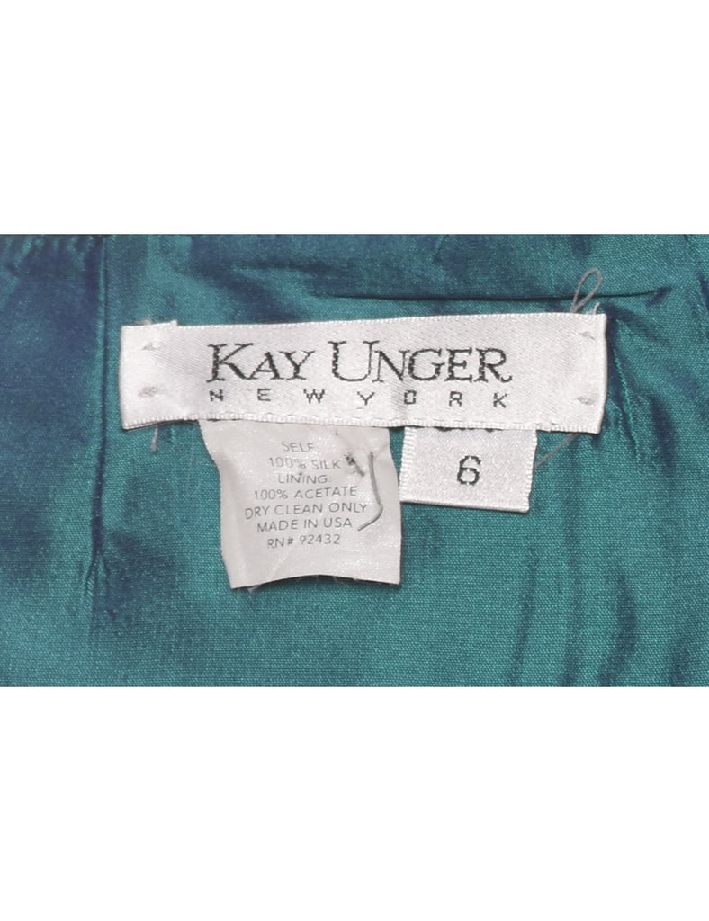 Silk Turquoise Evening Blouse - M