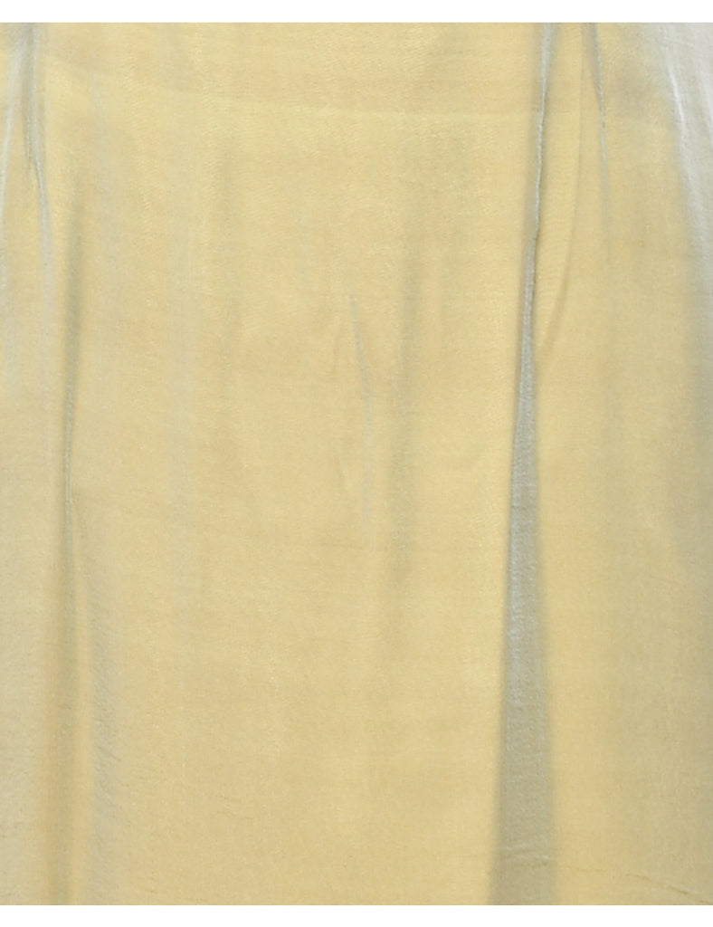 Silk Y2K Yellow Strappy Evening Dress - M