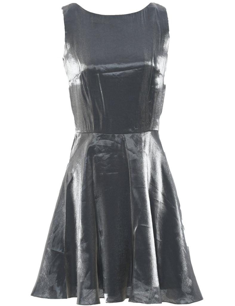Silver Metallic Sparkly Evening Dress - M