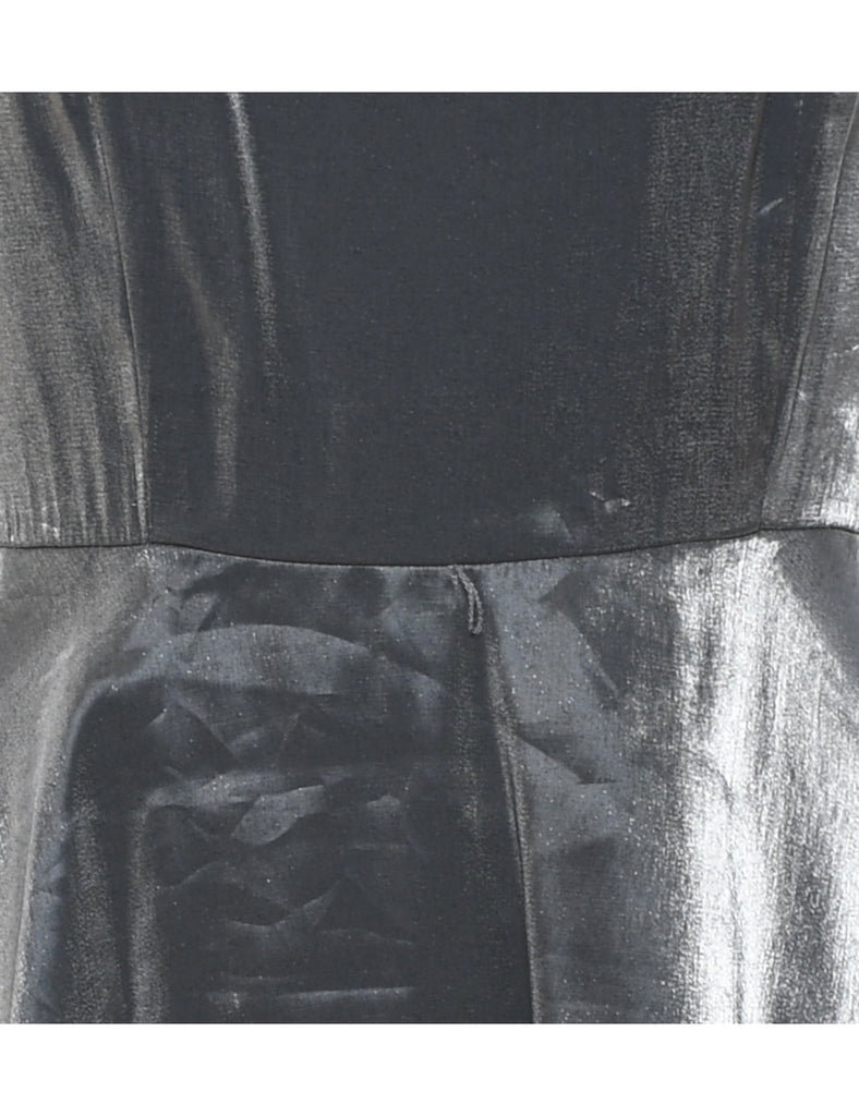 Silver Metallic Sparkly Evening Dress - M