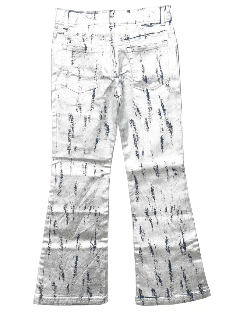 Silver Patterned Bootcut Jeans - W26 L27