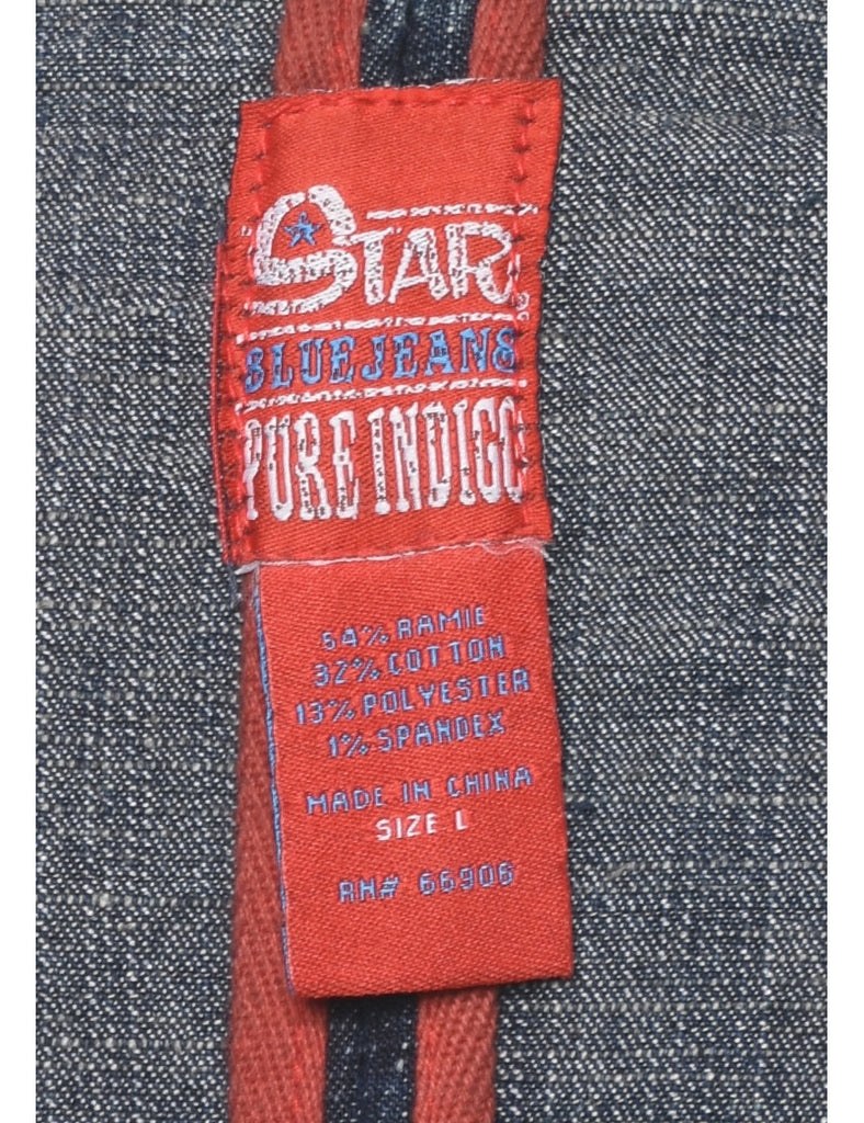 Single Breasted Indigo Denim Jacket - L