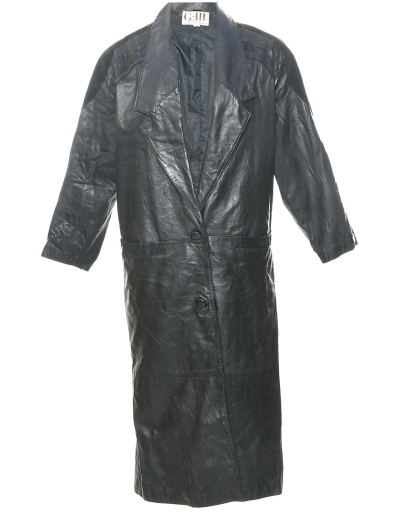 Single Breasted Leather Jacket - M