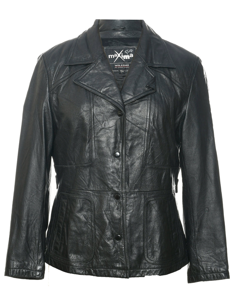 Single Breasted Leather Jacket - L