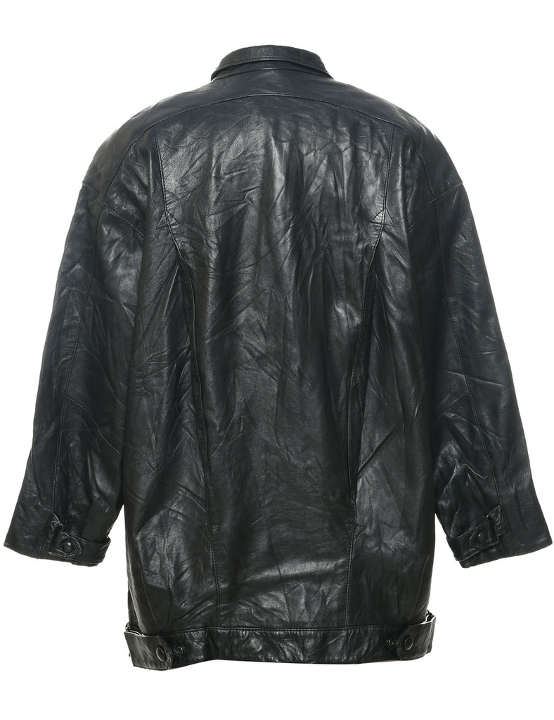Single Breasted Leather Jacket - L