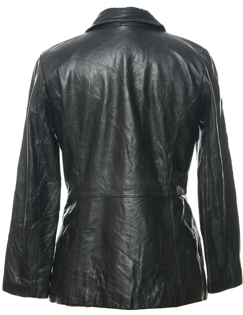 Single Breasted Leather Jacket - M