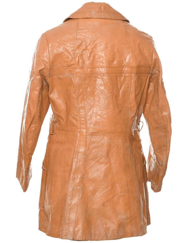 Single Breasted Leather Jacket - M