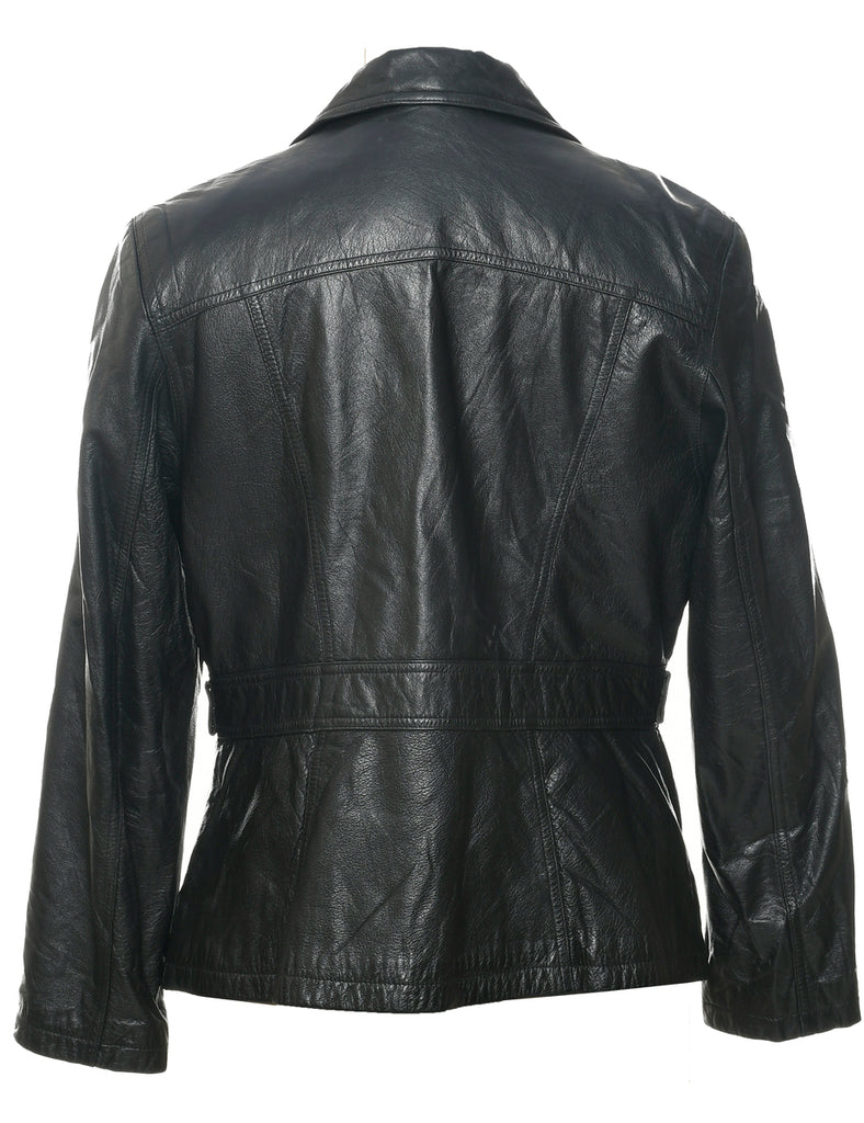 Single Breasted Leather Jacket - L