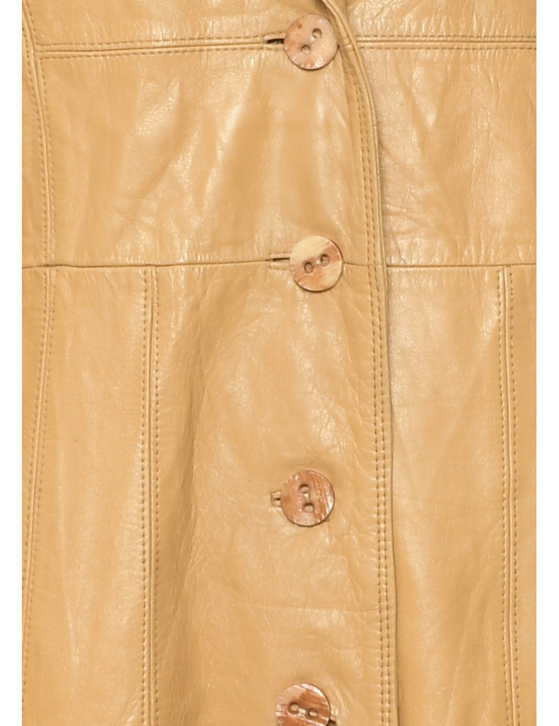 Single Breasted Leather Jacket - M