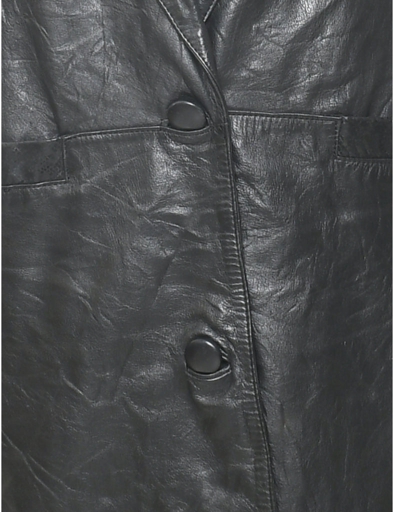 Single Breasted Leather Jacket - M