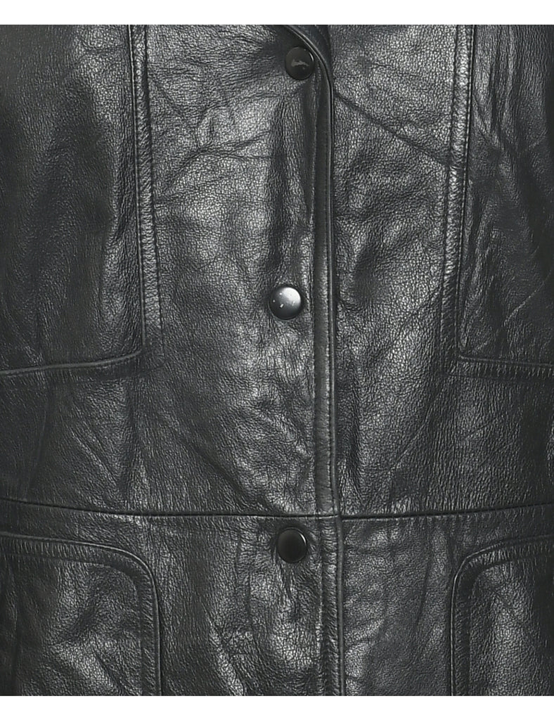 Single Breasted Leather Jacket - L