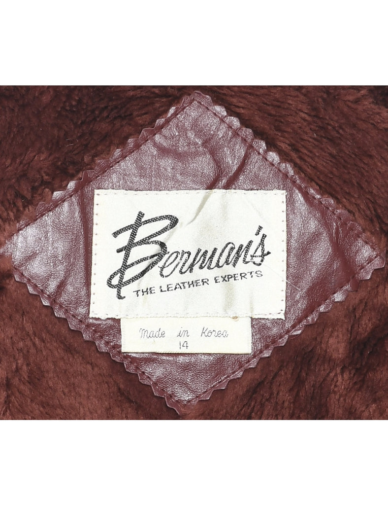 Single Breasted Leather Jacket - L