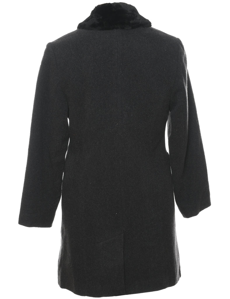 Single Breasted Wool Coat - S