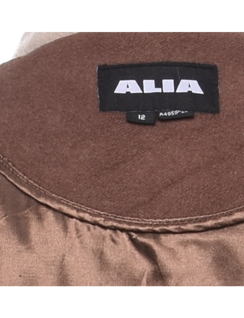 Single Breasted Wool Coat - L