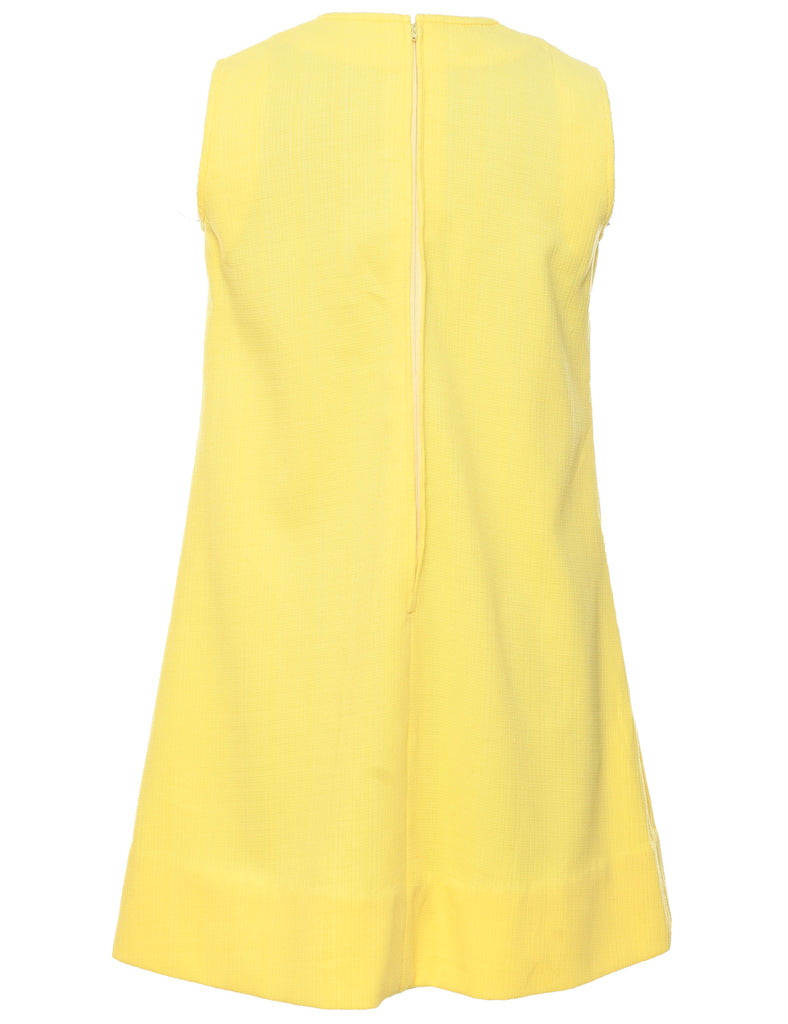 Sleeveless 1960s Yellow Shift Dress - S