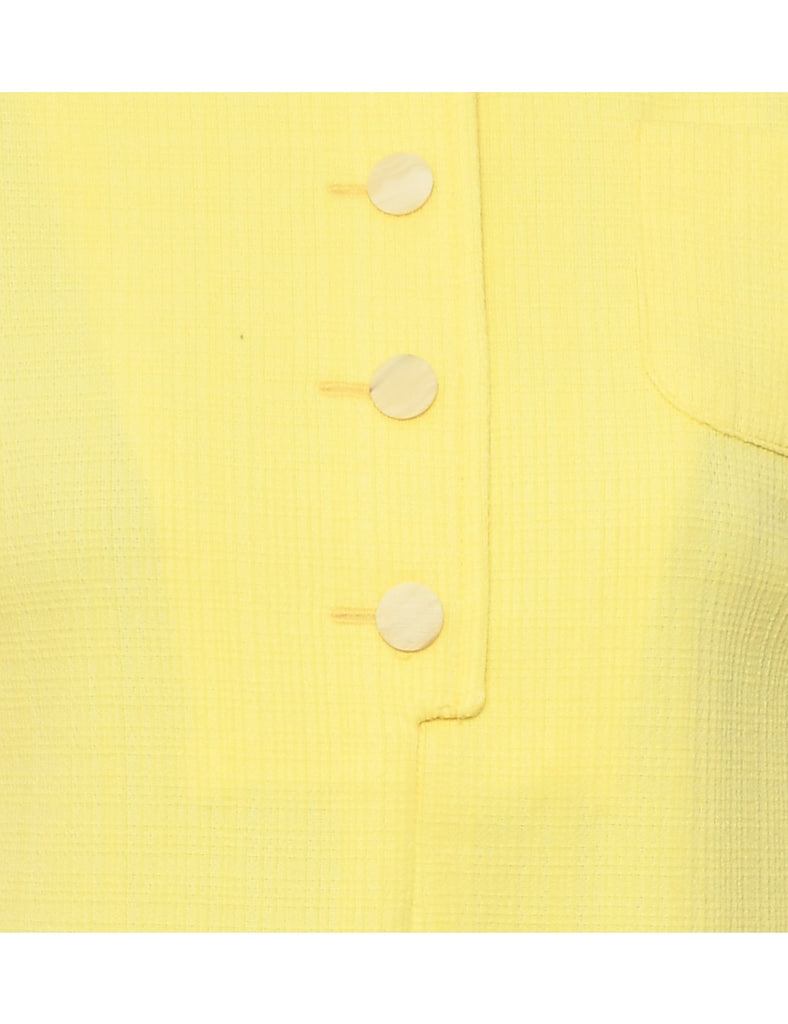 Sleeveless 1960s Yellow Shift Dress - S
