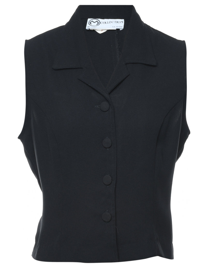 Sleeveless Black Blouse - M