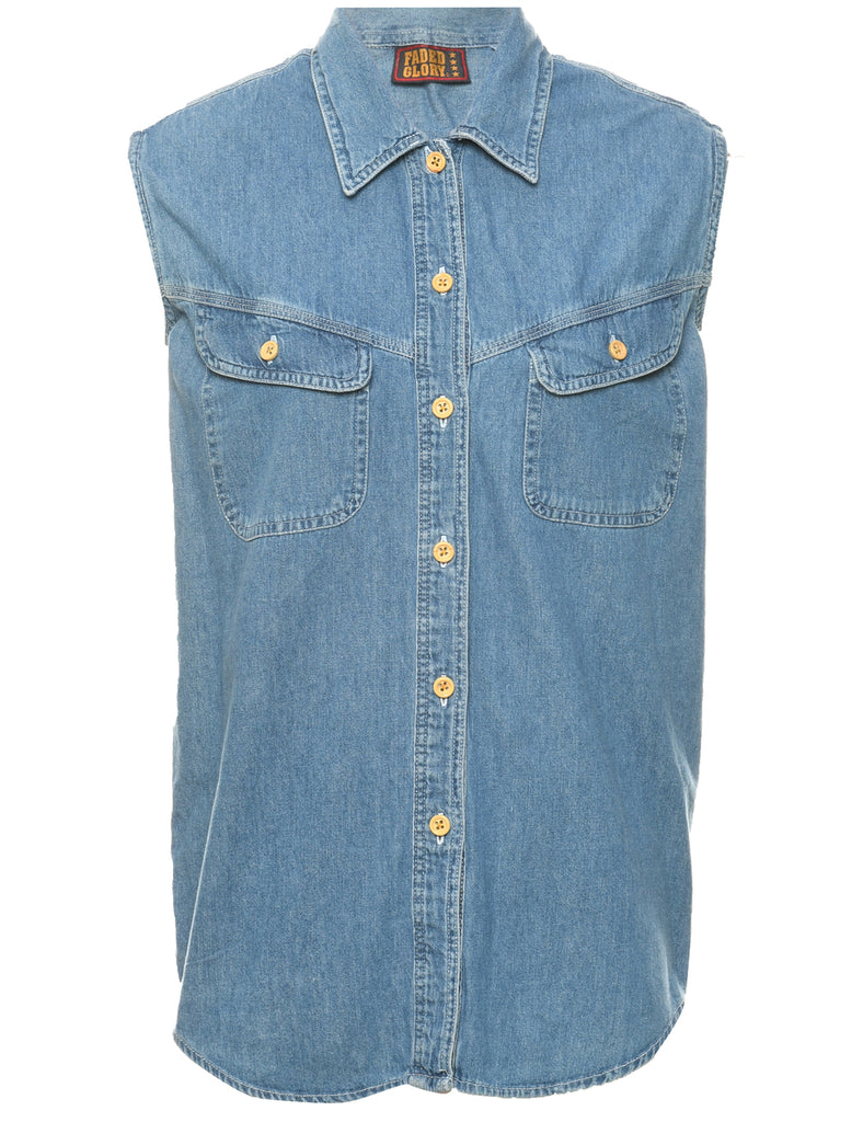 Sleeveless Denim Shirt - S