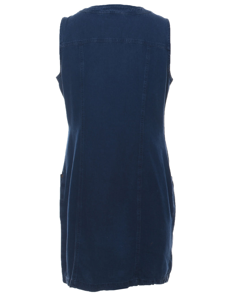 Sleeveless Indigo Denim Dress - M