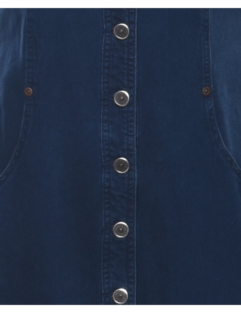 Sleeveless Indigo Denim Dress - M