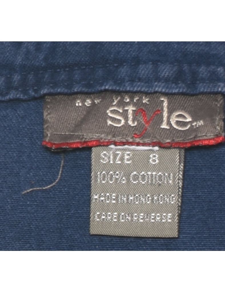 Sleeveless Indigo Denim Dress - M
