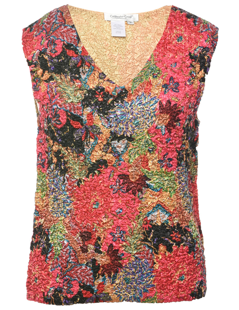 Sleeveless Printed Top - M