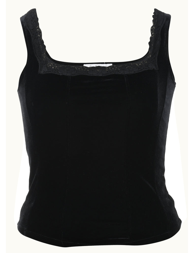 Sleeveless Velvet Evening Top - S