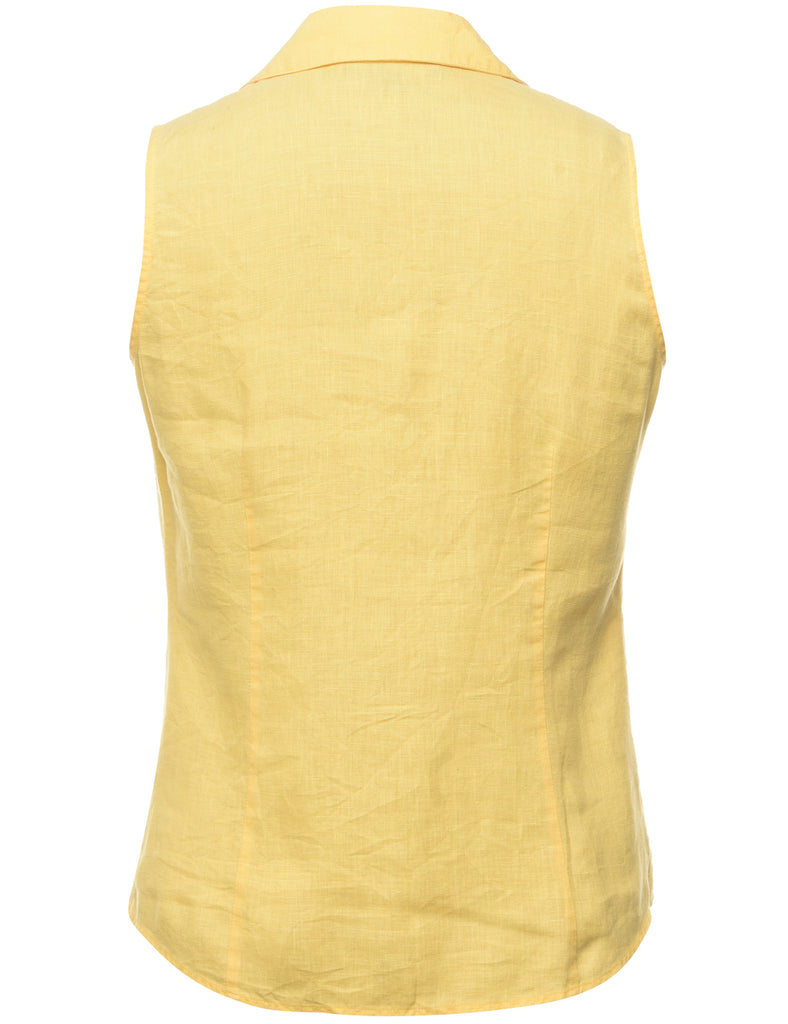 Sleeveless Yellow Blouse - M