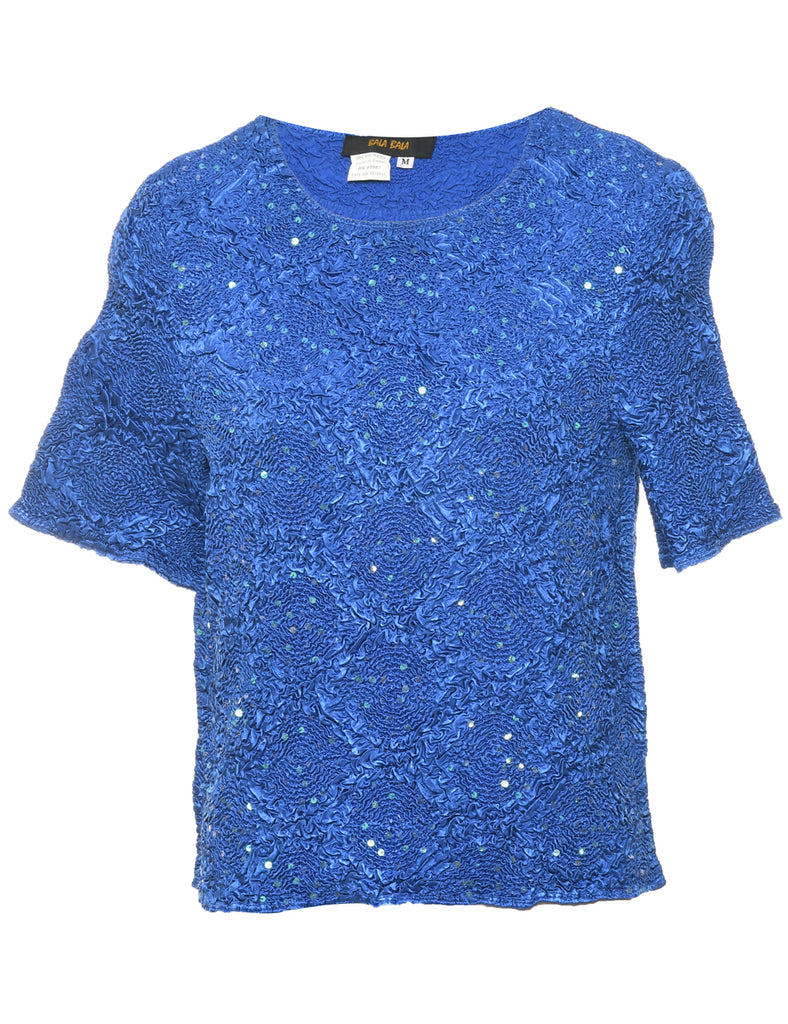 Smocked Blue Top - M