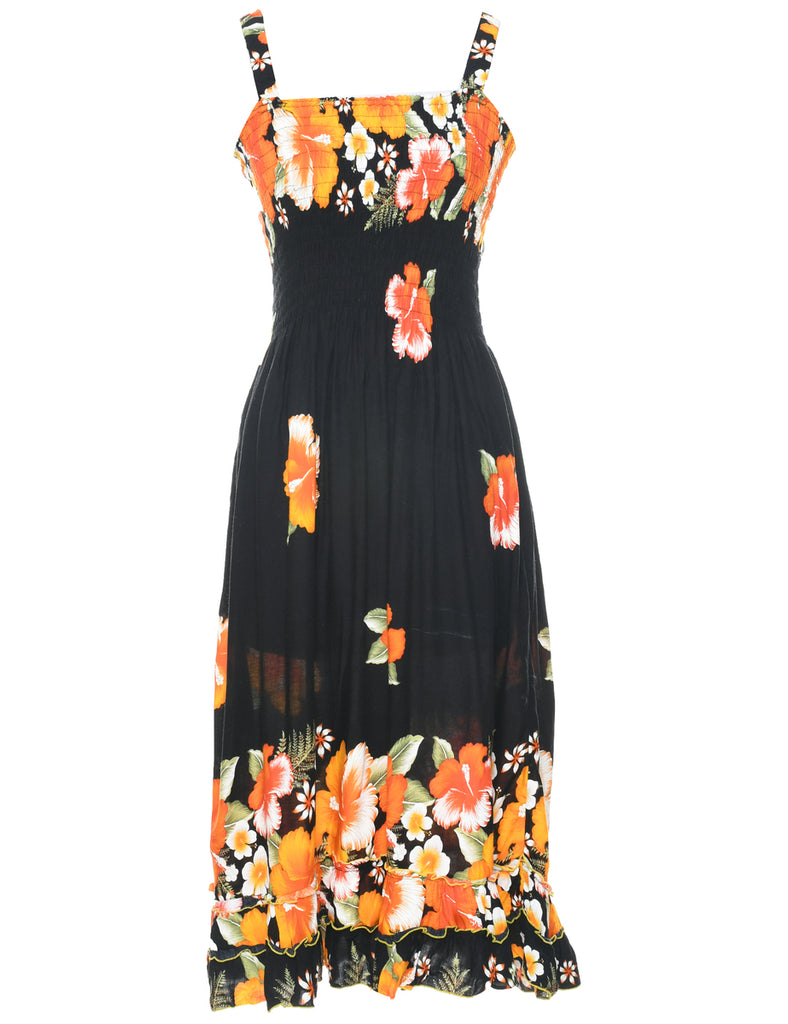 Smocked Floral Dress - XS