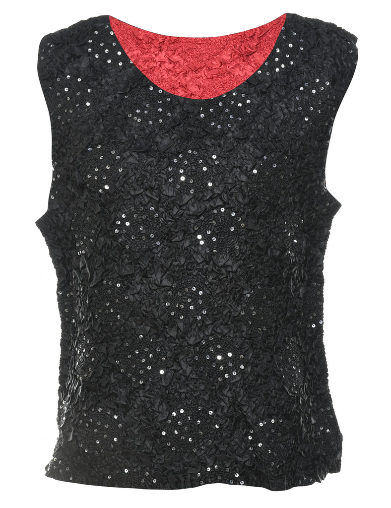 Smocked Sequins Party Top - M