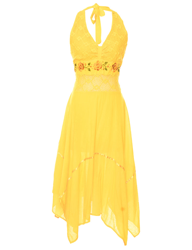Smocked Sleeveless Dress - S
