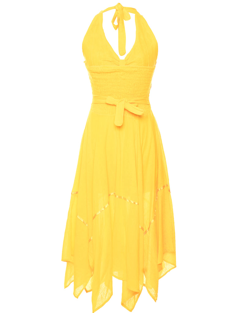 Smocked Sleeveless Dress - S