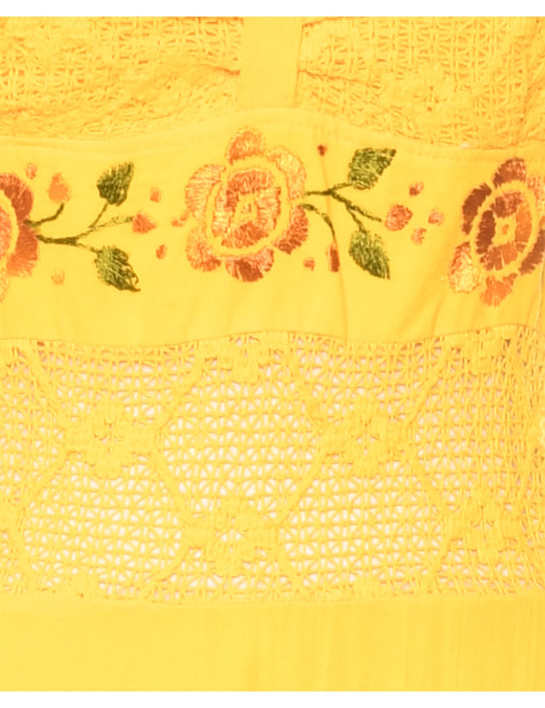 Smocked Sleeveless Dress - S