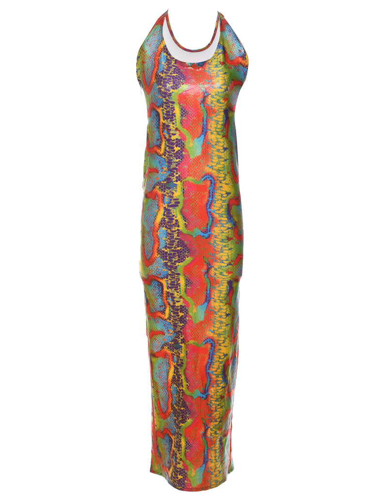 Snakeskin Design Multi-Colour Dress - S