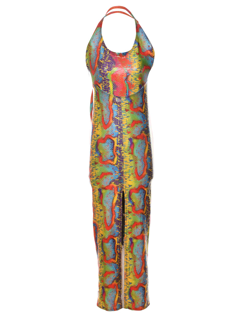 Snakeskin Design Multi-Colour Dress - S