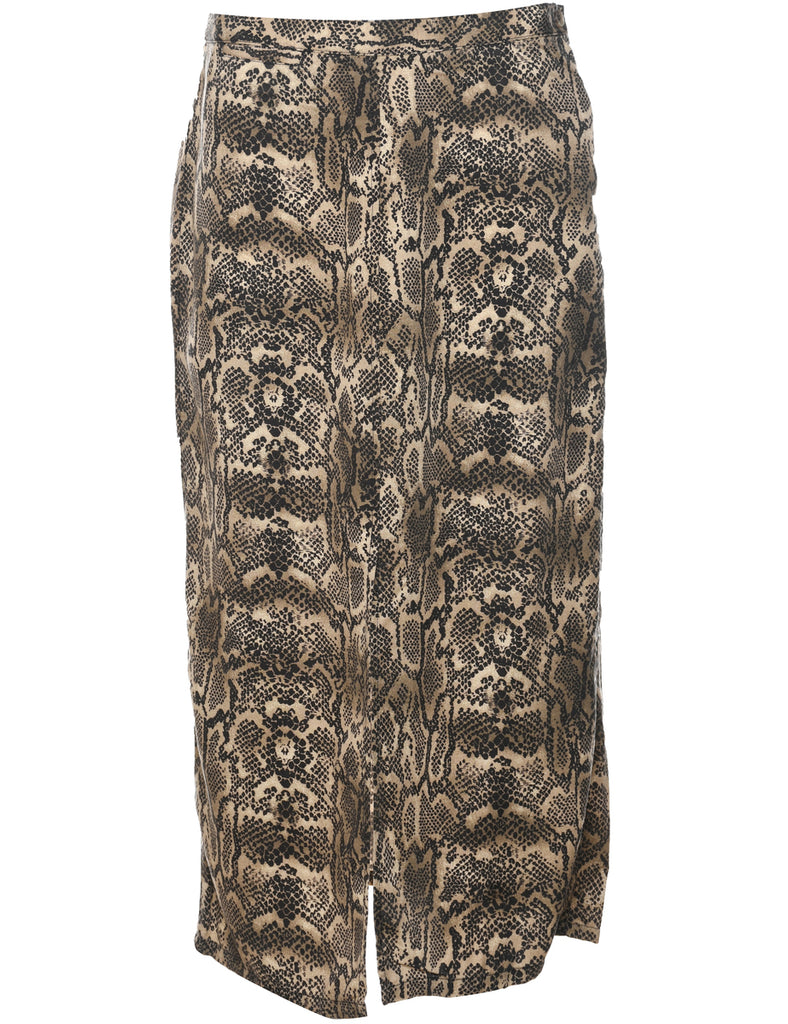 Snakeskin Pattern Maxi Skirt - M