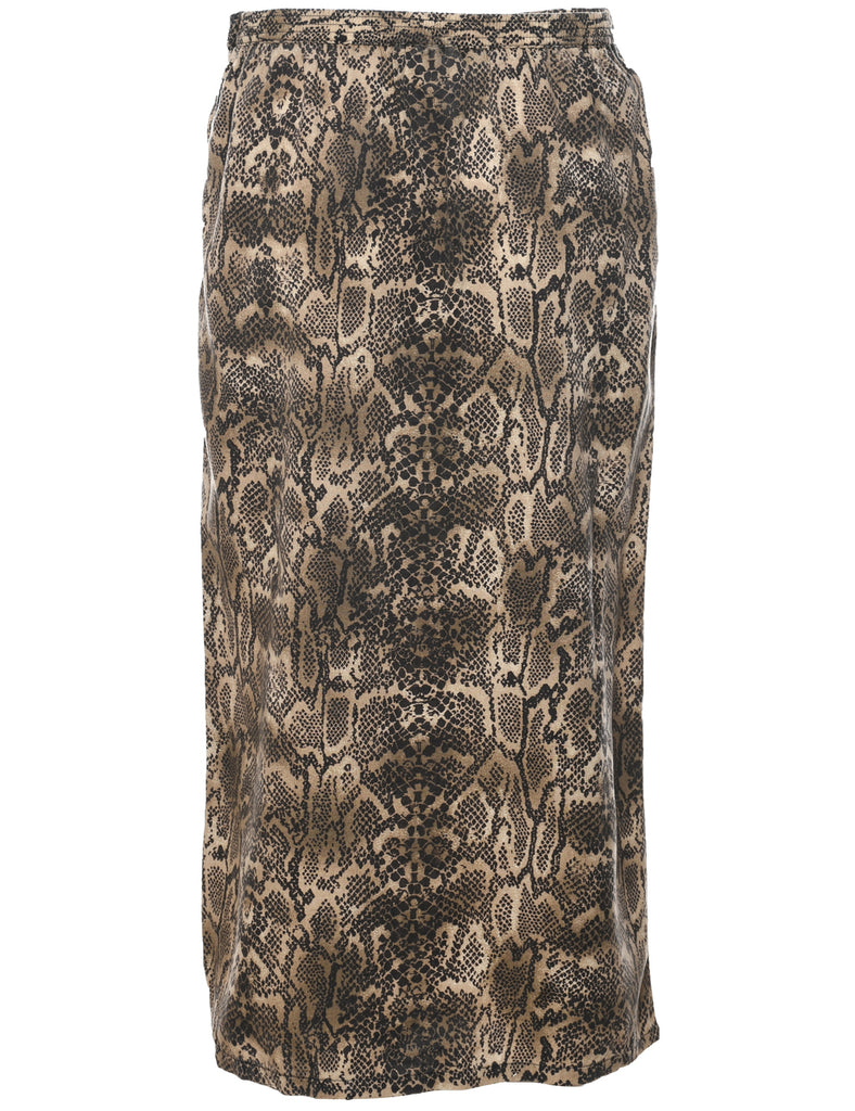 Snakeskin Pattern Maxi Skirt - M