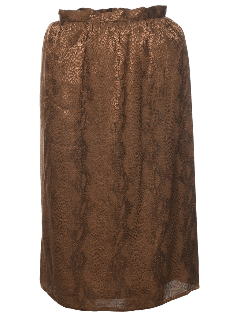 Snakeskin Pattern Midi Skirt - S