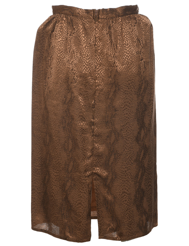 Snakeskin Pattern Midi Skirt - S